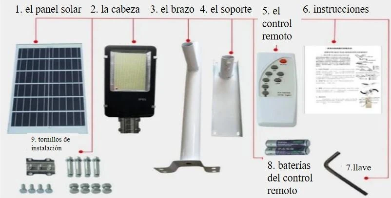 farolas solares partes