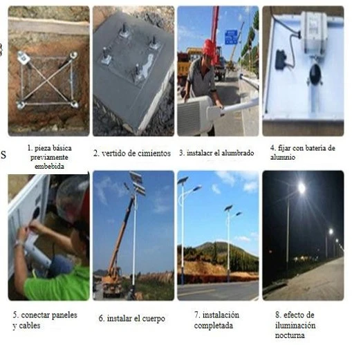 instalación de farolas públicas solares